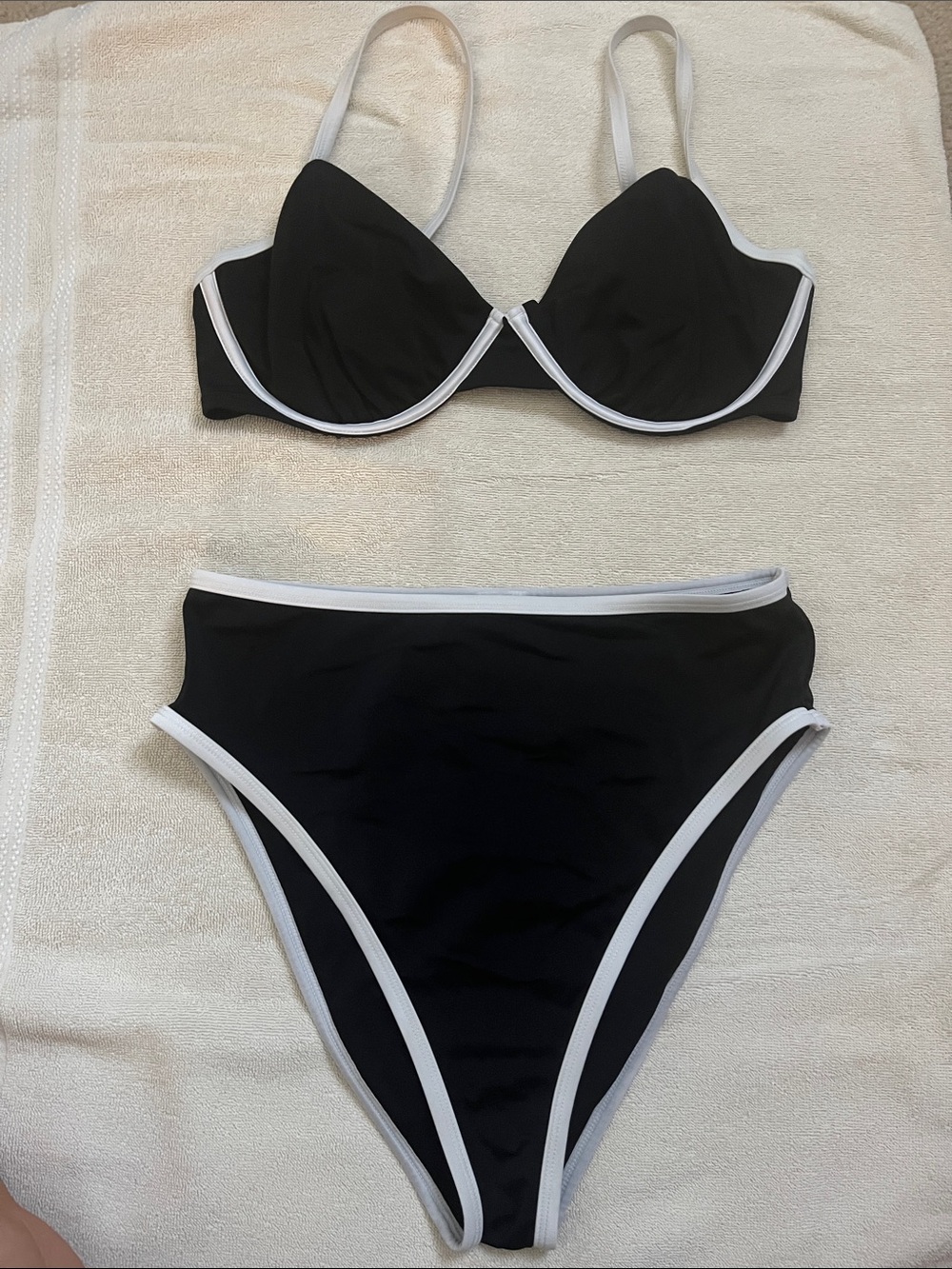 Shade & Shore Black Bikini with White Trim